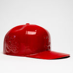 cherry red dodger hat in ceramic